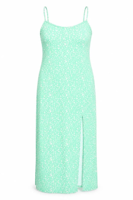 Front view of Daisy Street Women's Green Floral Slip Dress -, size 14