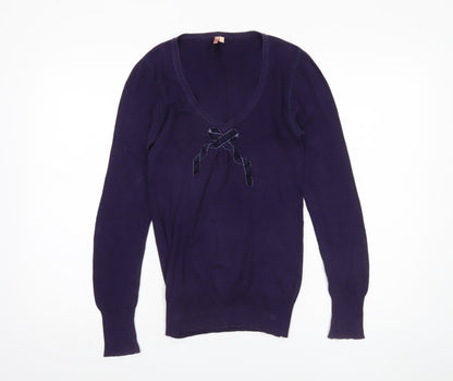 Womens UK Size S No Data Purple Pullover Jumper