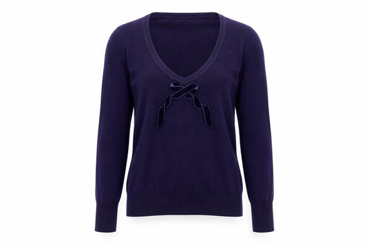 Front view of Women's Purple Wool jumper, S