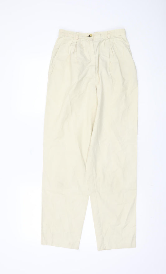 St Michael Women's Beige Cotton Trousers Size 10