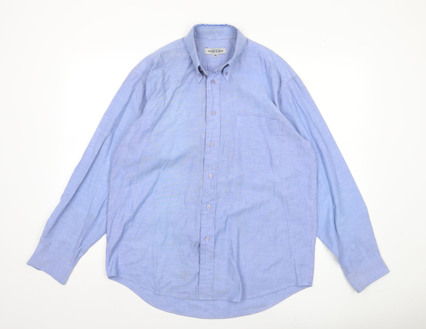 Woods & Gray Men's Blue Button-Up Shirt 15.5