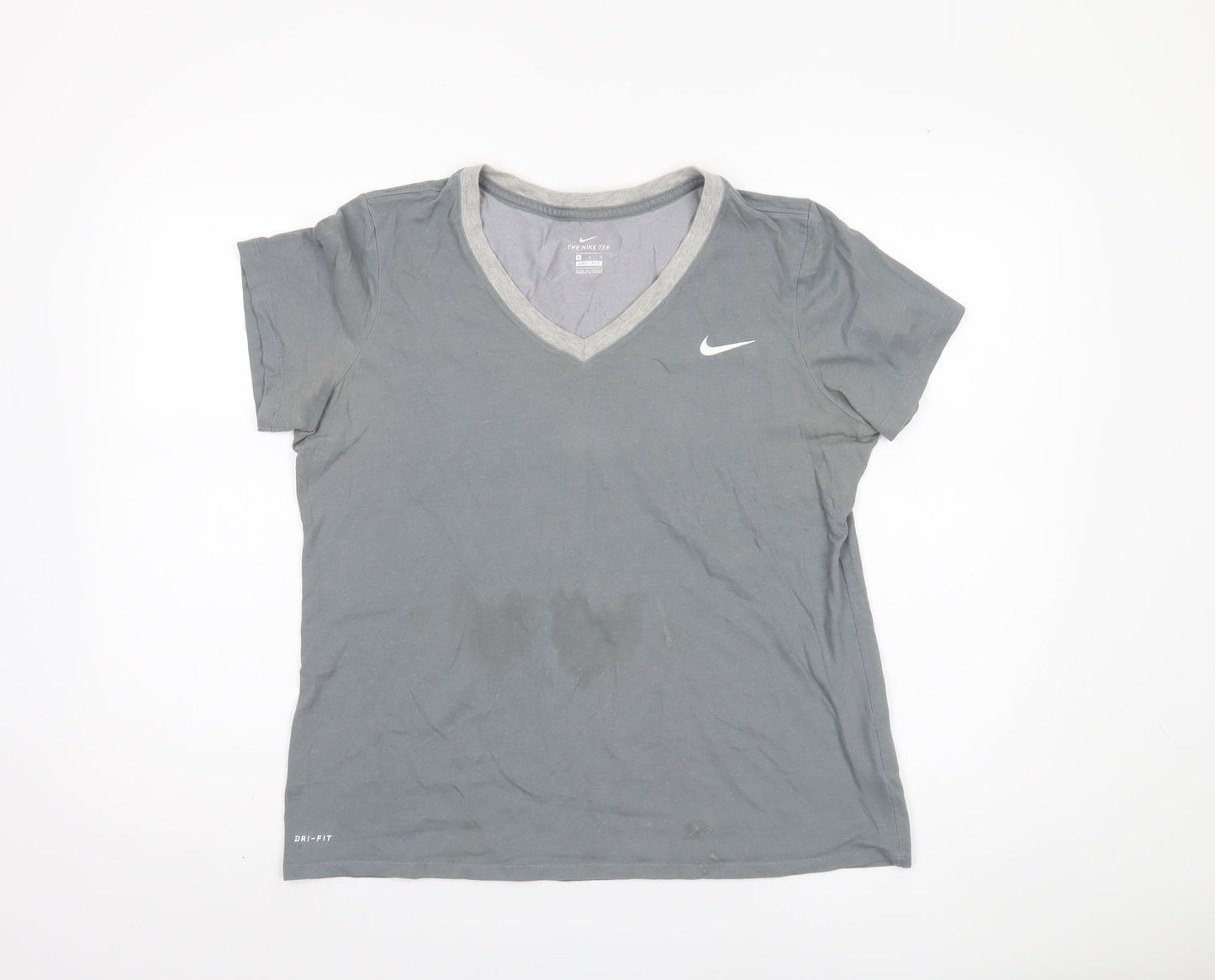 Womens UK Size M Nike Grey Basic T-Shirt