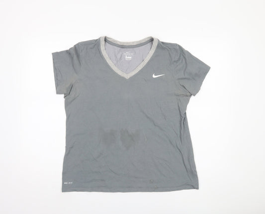 Womens UK Size M Nike Grey Basic T-Shirt