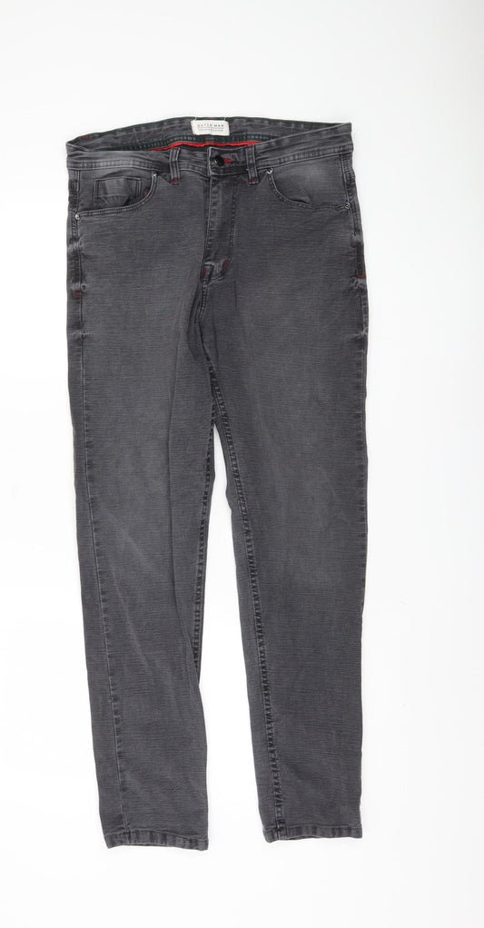 Mens UK Size 34 Sutta Man Regular Fit Straight Grey Jeans