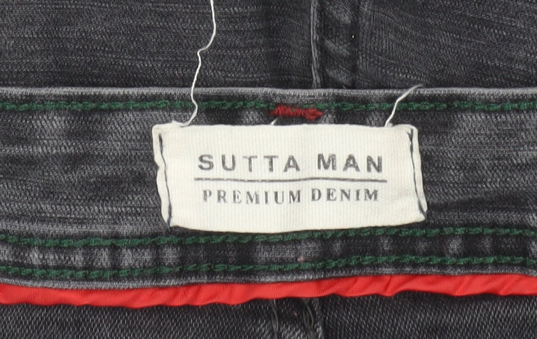Mens UK Size 34 Sutta Man Regular Fit Straight Grey Jeans