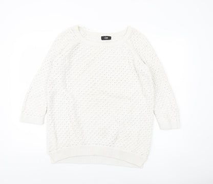 Womens UK Size S Wallis White Pullover Jumper