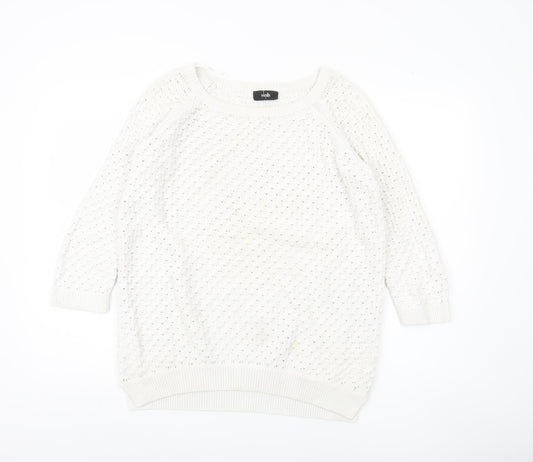 Womens UK Size S Wallis White Pullover Jumper