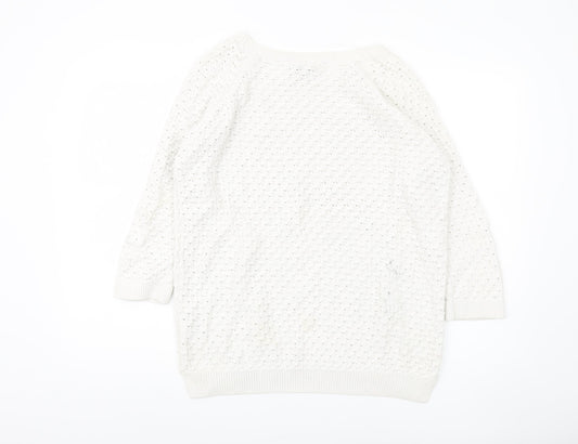 Womens UK Size S Wallis White Pullover Jumper