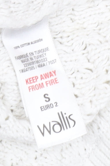 Womens UK Size S Wallis White Pullover Jumper