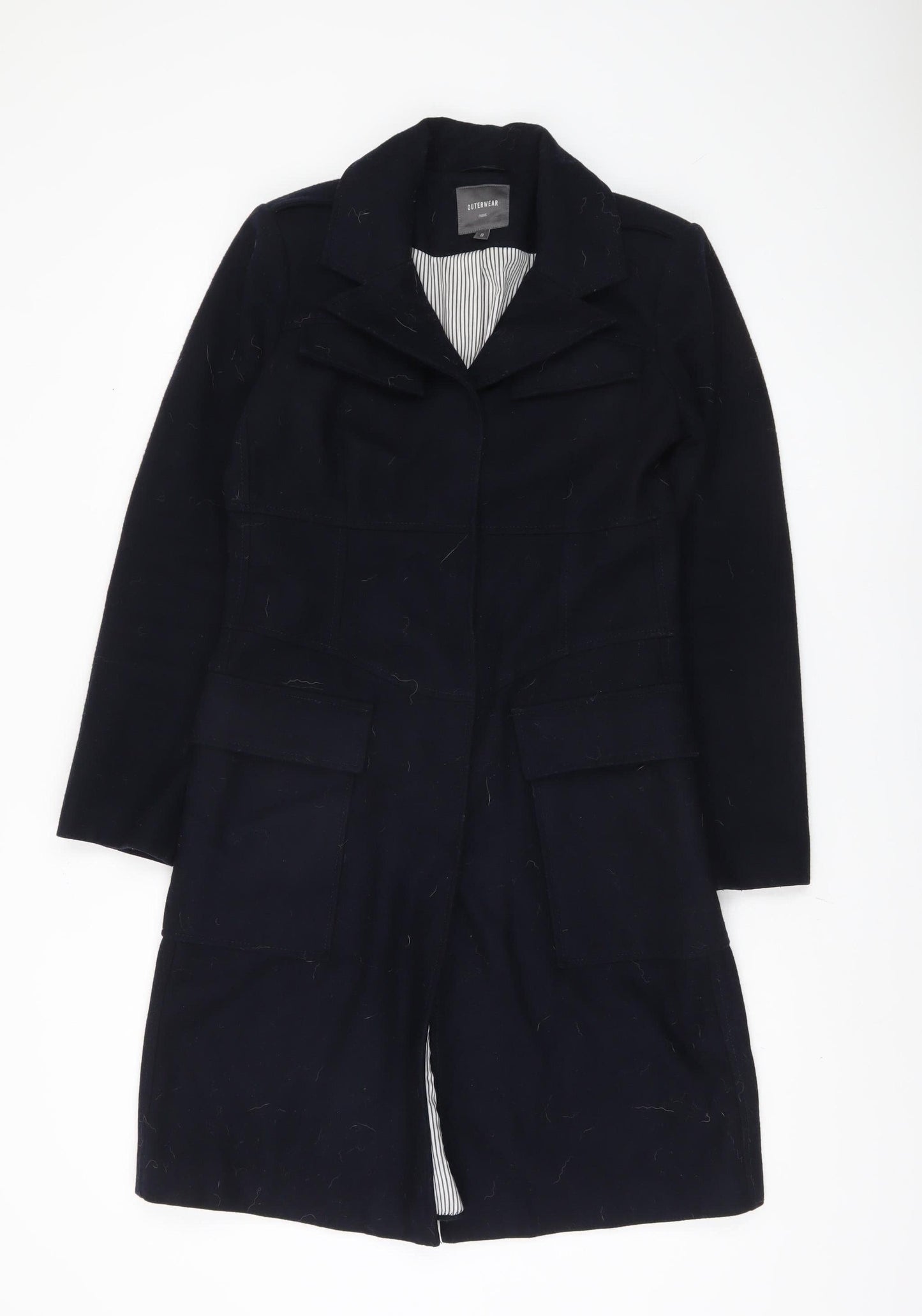 Womens UK Size 8 NEXT Black Overcoat