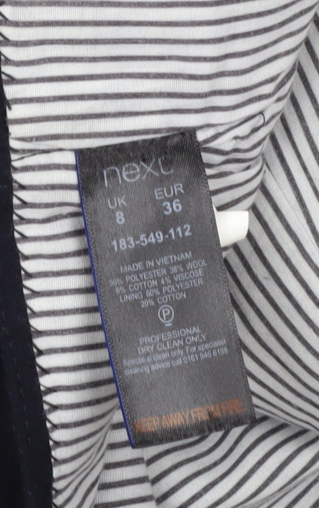 Womens UK Size 8 NEXT Black Overcoat