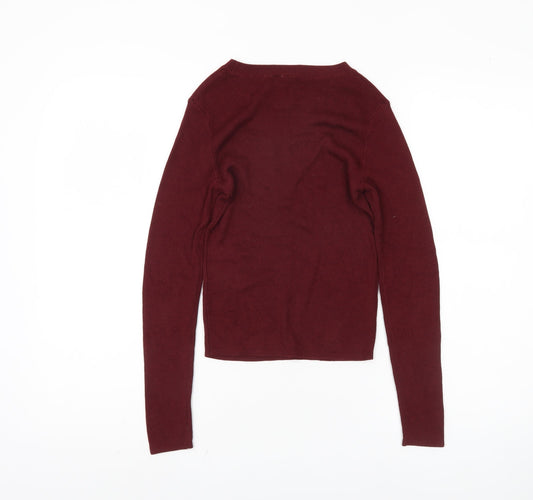 Womens UK Size XS H&M Red Pullover Jumper