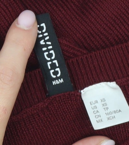 Womens UK Size XS H&M Red Pullover Jumper