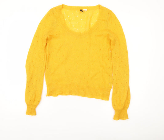 Womens UK Size 8 Divided Yellow Pullover Jumper