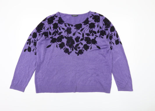 Womens UK Size 20 BHS Purple Pullover Jumper