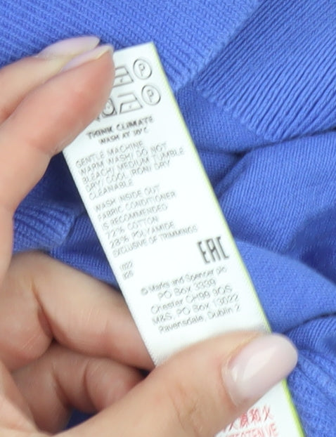 Womens UK Size S Marks and Spencer Blue Pullover Jumper