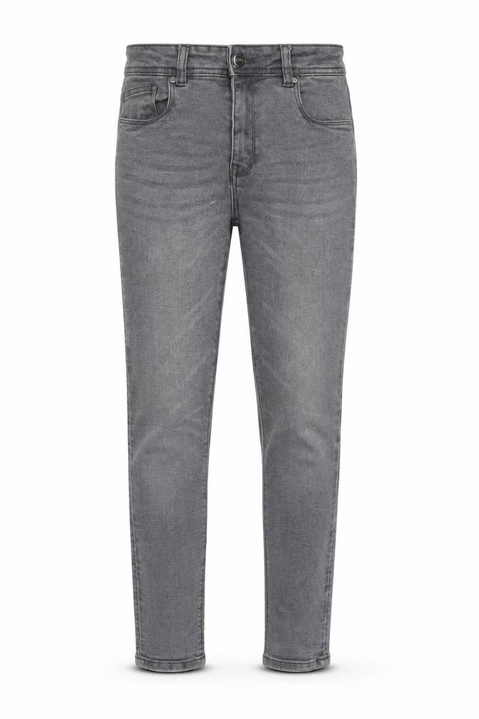 Front view of Ripstop boys’ grey skinny jeans, size 13, casual denim