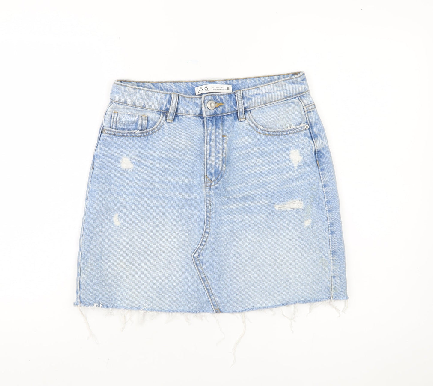 Womens UK Size 8 Zara Straight & Pencil Denim Skirt