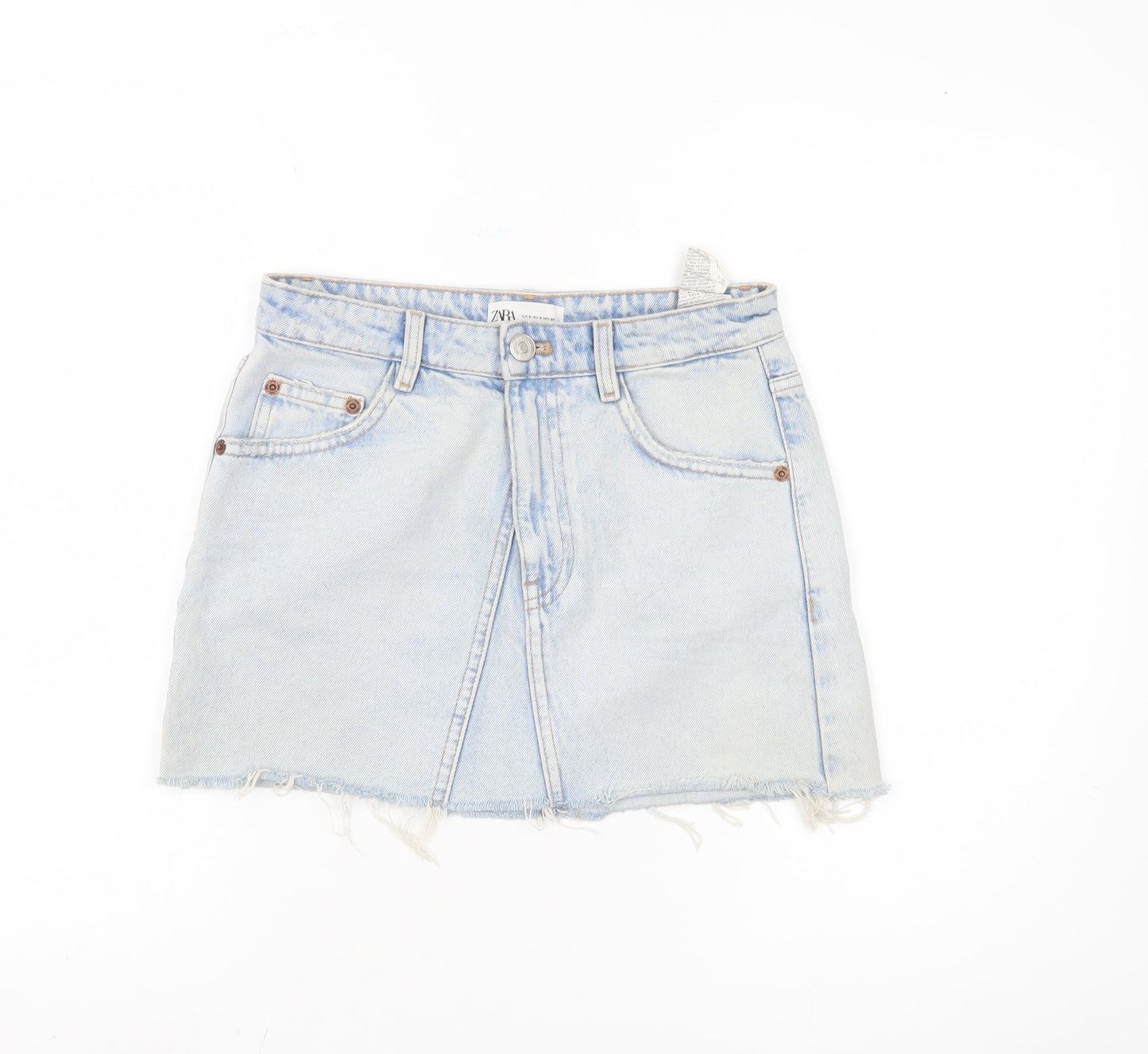 Womens UK Size 10 Zara Mini Denim Skirt