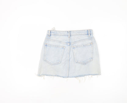 Womens UK Size 10 Zara Mini Denim Skirt