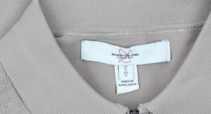 River Island Men's Beige Collared Full Zip Jumper S