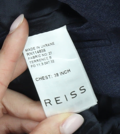 Mens UK Size 38 Reiss Regular Blue Suit Jacket