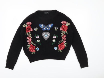 Womens UK Size S New Look Black Pullover Jumper