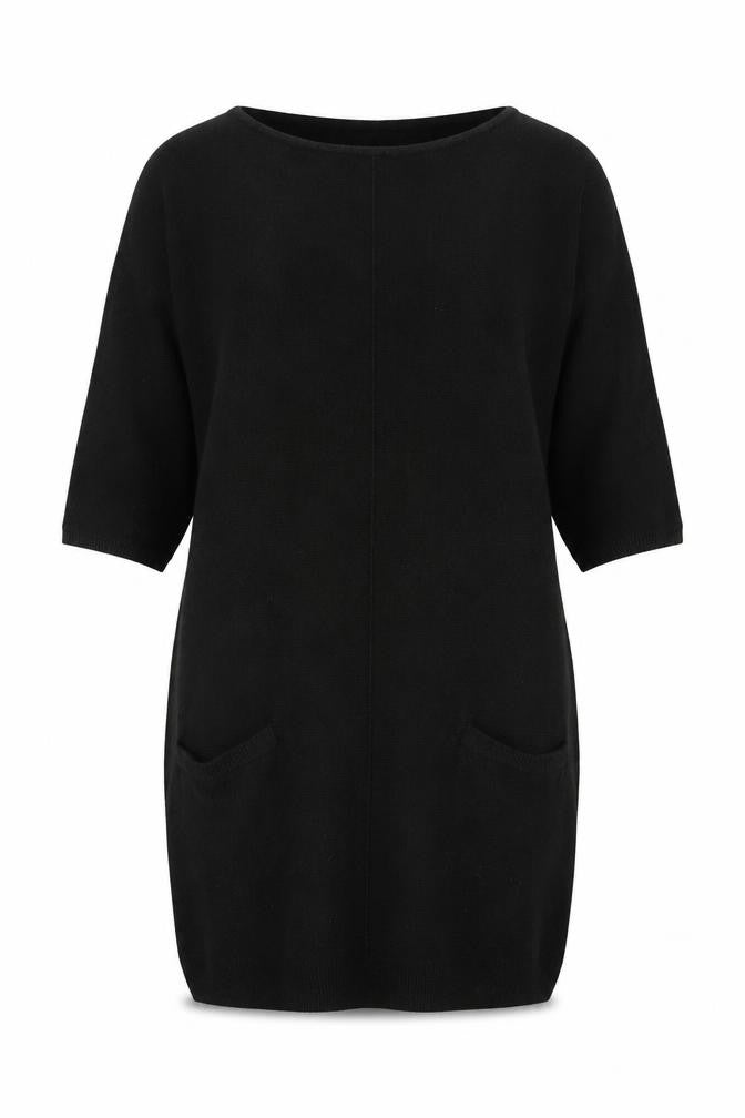 Womens UK Size 12 New Look Black Tunic Jumper