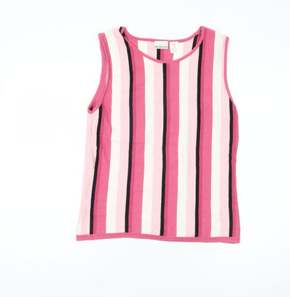 Womens UK Size M Gloria Vanderbilt Pink Basic Tank