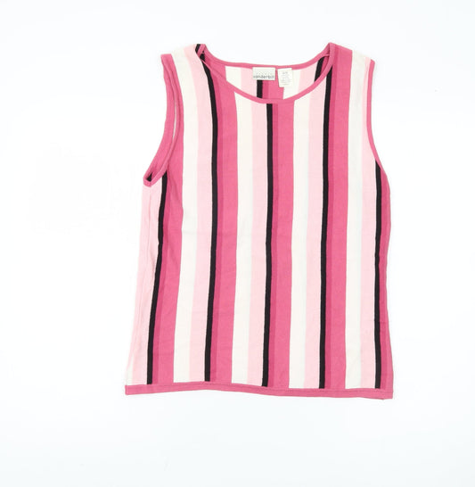 Womens UK Size M Gloria Vanderbilt Pink Basic Tank