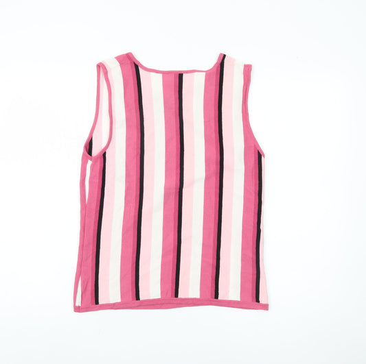 Womens UK Size M Gloria Vanderbilt Pink Basic Tank