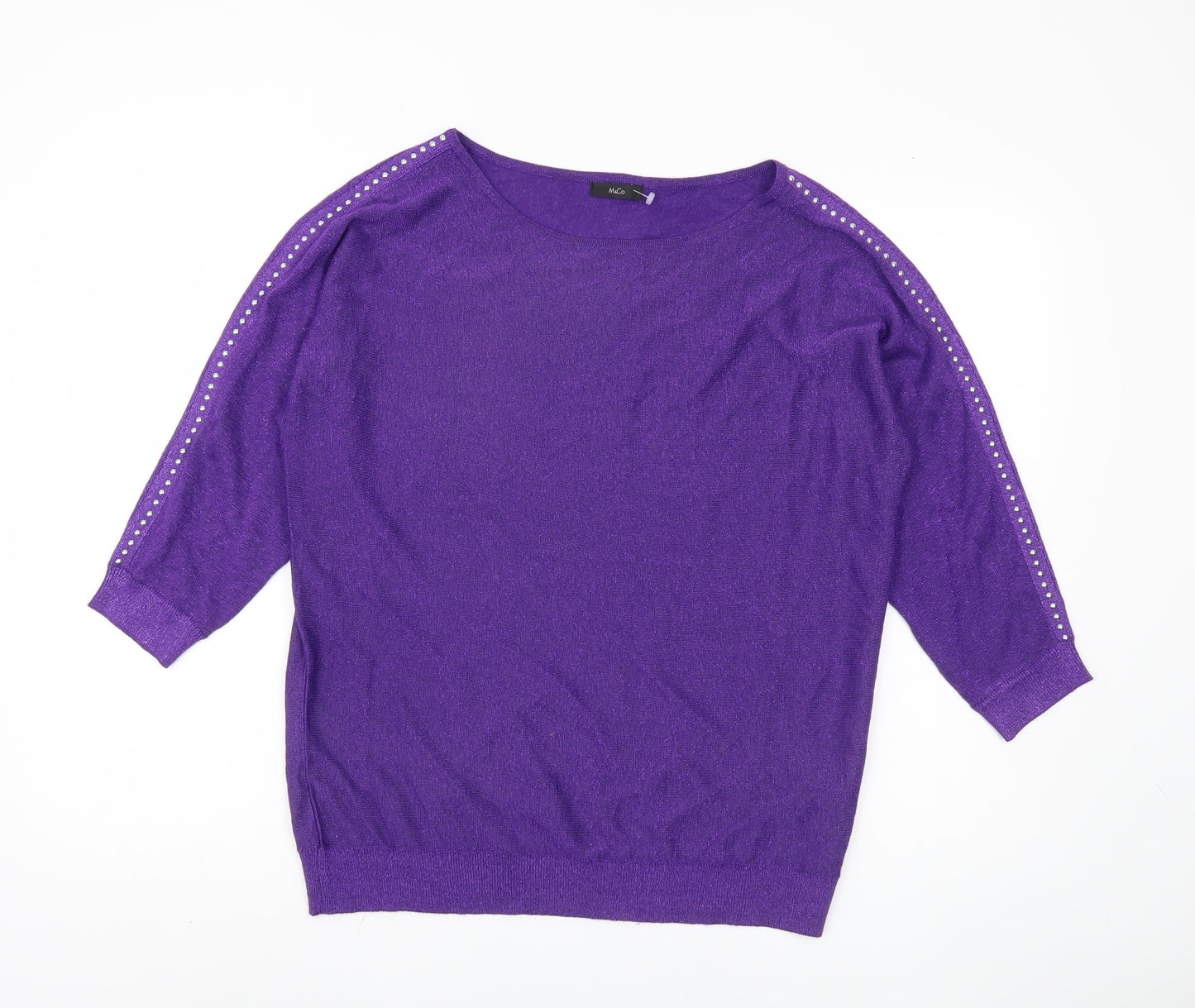 Womens UK Size 14 M&Co Purple Pullover Jumper