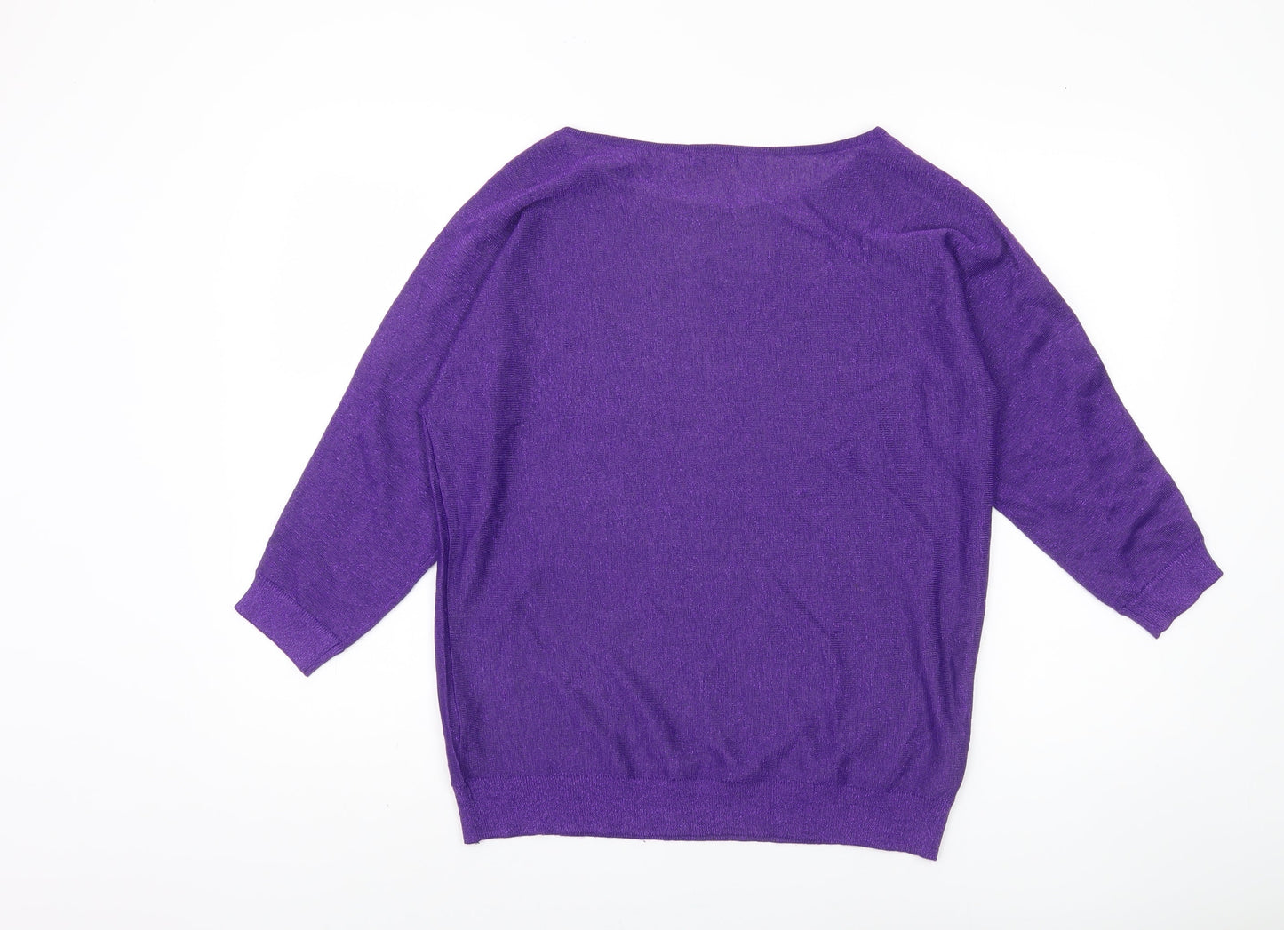 Womens UK Size 14 M&Co Purple Pullover Jumper