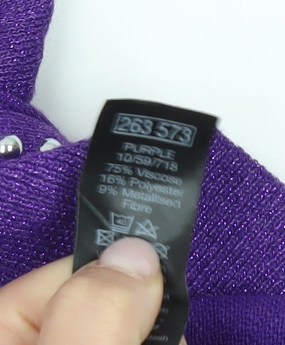 Womens UK Size 14 M&Co Purple Pullover Jumper
