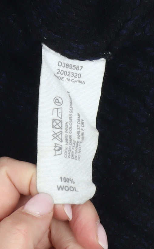 Label Lab Men's Black Cable-Knit Wool Jumper, S