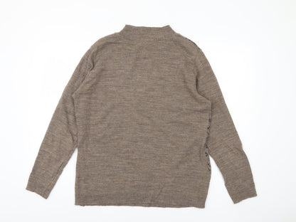La Maison du Jersey Women's Brown Floral Knit Pullover, Size 18/20