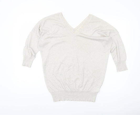 Womens UK Size 14 NEXT Silver Jumper Jumper