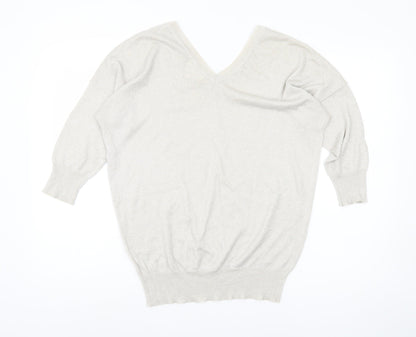 Womens UK Size 14 NEXT Silver Jumper Jumper