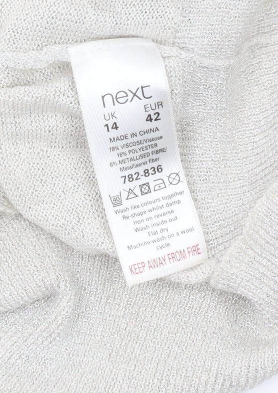 Womens UK Size 14 NEXT Silver Jumper Jumper
