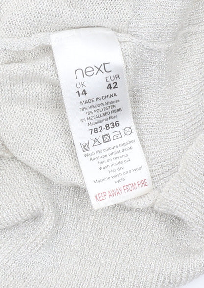 Womens UK Size 14 NEXT Silver Jumper Jumper