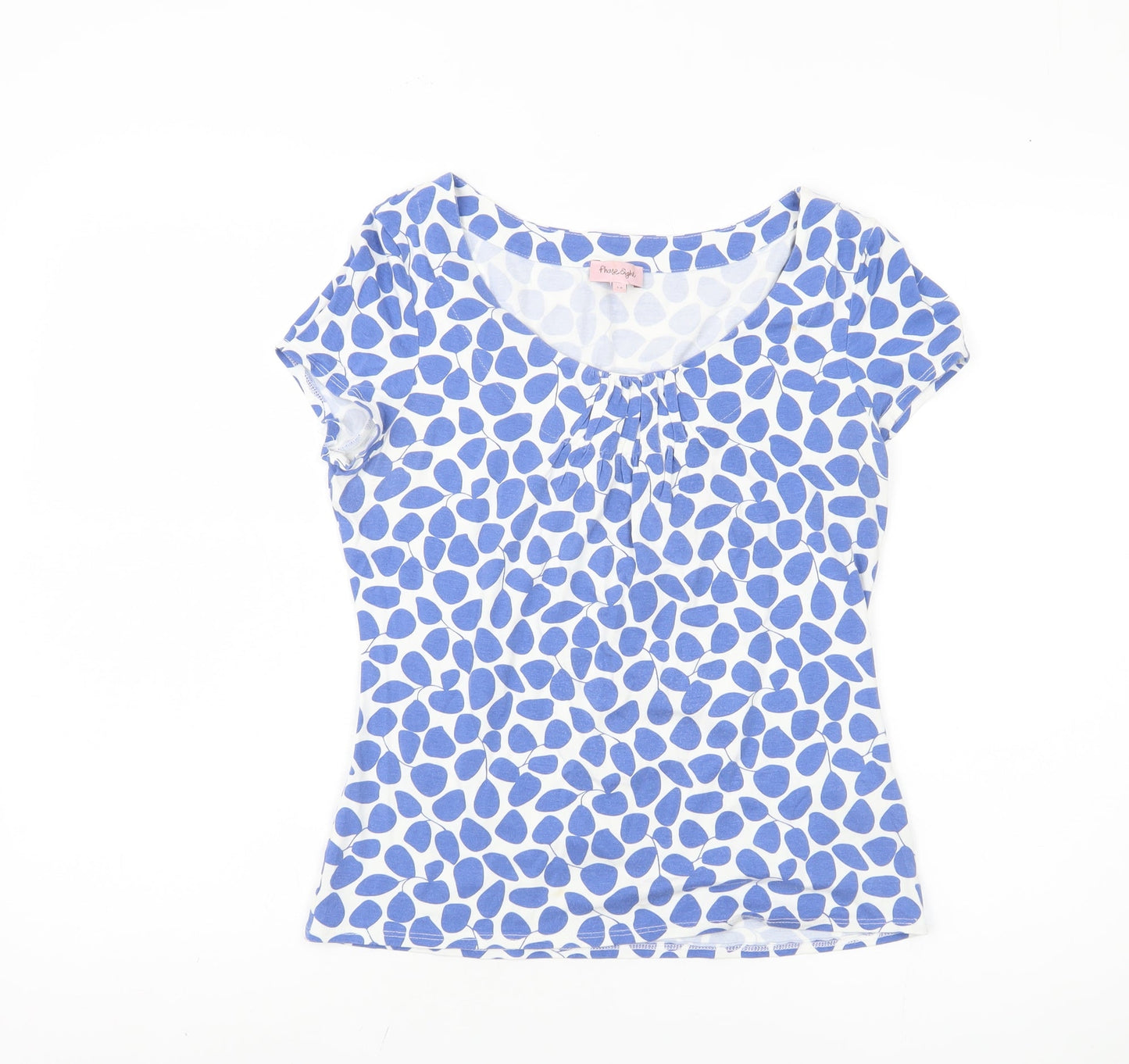 Phase Eight Women's Blue Geometric T-Shirt Size 14