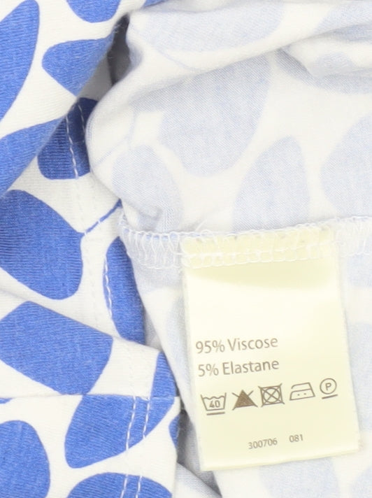 Phase Eight Women's Blue Geometric T-Shirt Size 14