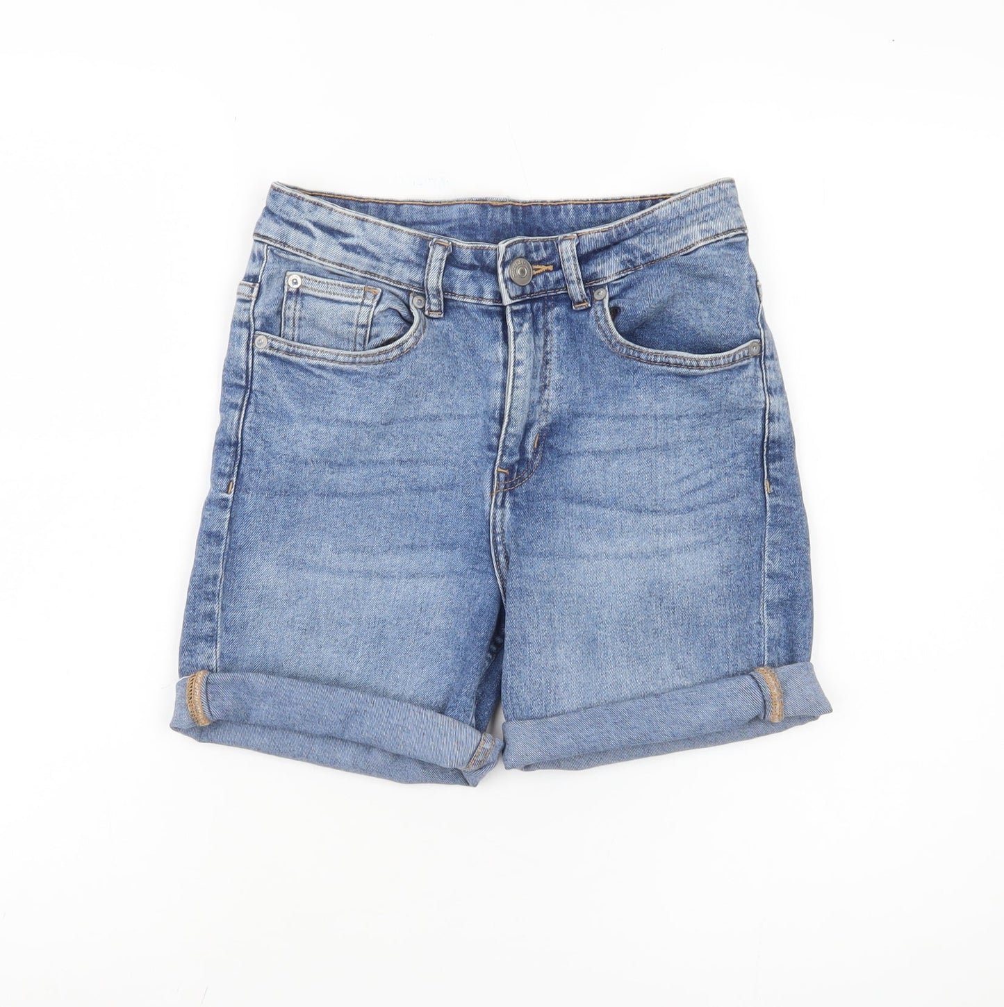 H&M Divided Women Blue Denim Shorts Size 8 Casual