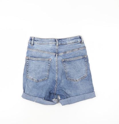H&M Divided Women Blue Denim Shorts Size 8 Casual