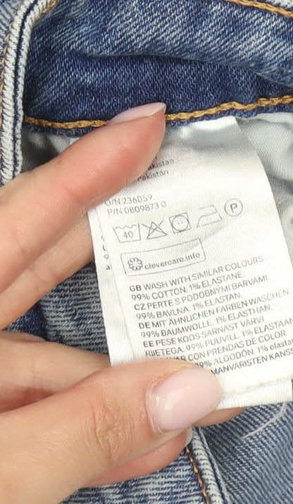 H&M Divided Women Blue Denim Shorts Size 8 Casual