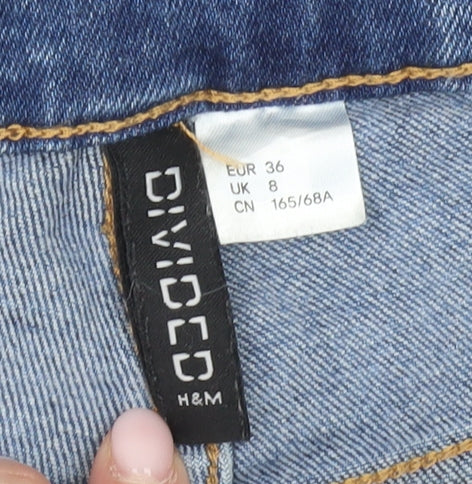 H&M Divided Women Blue Denim Shorts Size 8 Casual