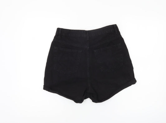Primark Women's Black Denim High Waist Shorts, Size 8