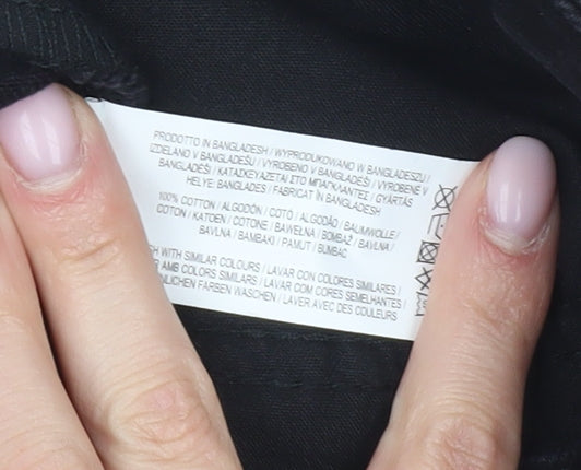 Primark Women's Black Denim High Waist Shorts, Size 8