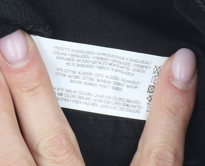 Primark Women's Black Denim High Waist Shorts, Size 8