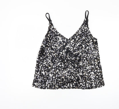 Next Women’s Black Sequin Camisole Tank Top Size 10
